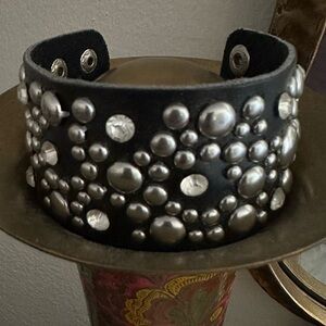 Black and Silver Studded Bracelet